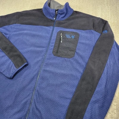 Jaqueta Mountain Hardwear Masculina XXL Grade de Favo de Mel Lã Pesada Zíper Completo Azul - Imagem 1 de 4