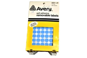 Avery Selbstklebende 1/2" Blau Runde Abnehmbare Etiketten 2.079 Unbenutzt 8081-LB - Bild 1 von 2