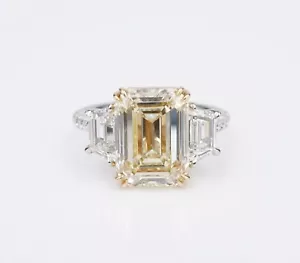 GIA Natural Yellow Diamond Engagement Ring 18k Platinum 5.6ctw Size 5 RG4680 - Picture 1 of 7