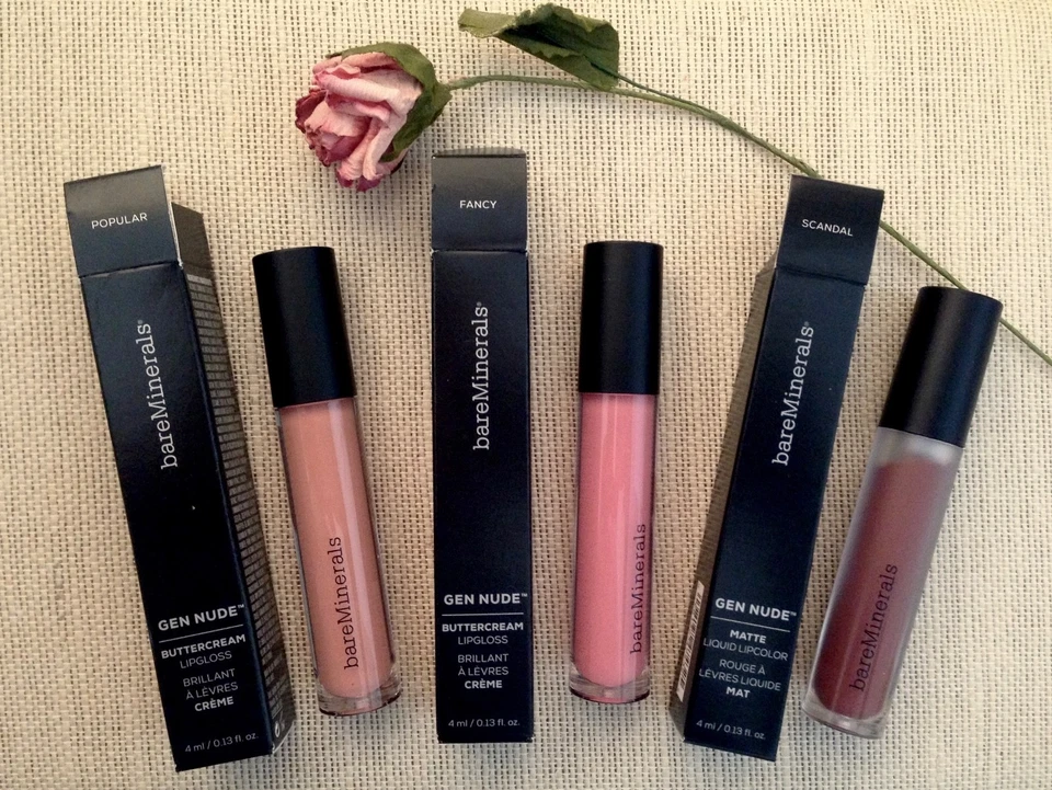 bareMinerals GEN NUDE LIPGLOSS or MATTE LIQUID LIP, CHOOSE Popular Fancy Scandal - Image 1 of 1