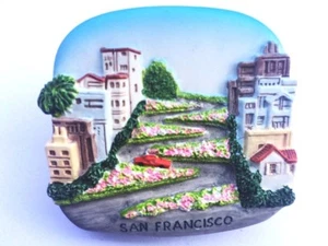 Lombard ST San Francisco EE. UU. recuerdo de viaje 3D imán de resina regalo artesanal - Imagen 1 de 5