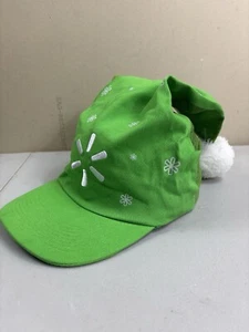 Walmart Christmas Hat Green Santa Cap Snap-back Mesh Green Employee Staff Crew - Picture 1 of 9