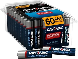 Rayovac AAA High Energy Alkaline Batteries 60 Pack Long Lasting Good Until 2032 - Picture 1 of 6