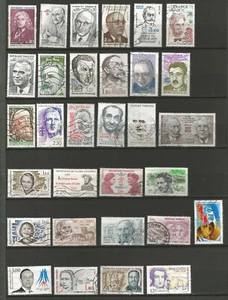 France années 60/90 30 timbres oblitérés personnalités ou célébrités /TR6624 - Picture 1 of 1