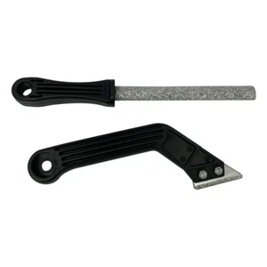 2 Pc Tungsten Carbide Tool Tile Grit Handle File Angled Grout Saw Tile Cleaning - Picture 1 of 6