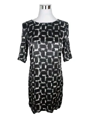 Mexx Shiftkleid Gr. 36 Trompetenärmel Satinkleid Schwarz Weiß Leicht Elegant  - Bild 1 von 4