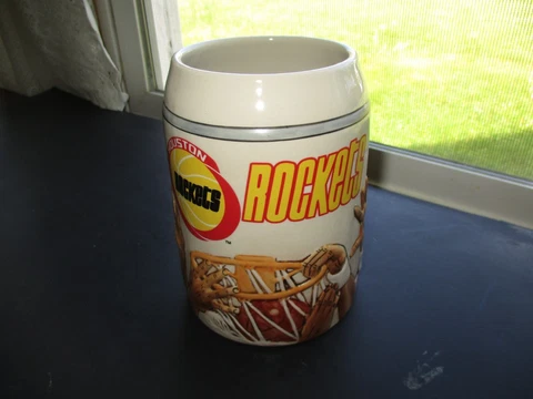 VINTAGE NBA HOUSTON ROCKETS BEER STEIN WITH RAISED DESIGN Cover