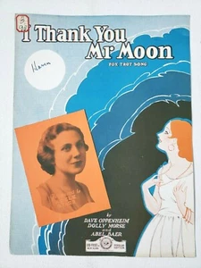 Vintage Antique Sheet Music I THANK YOU MR. MOON Fox Trot 1931 Adele Starr - Picture 1 of 3