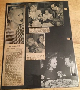 BETTY GRABLE - Página vintage de recortes originales - Página de 2 caras - Imagen 1 de 2