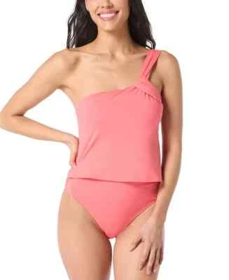 Camiseta Tankini Vince Camuto Un Hombro Mujer Talla XS Pop Coral Almohadillas Extraíbles Foto 1 de 4