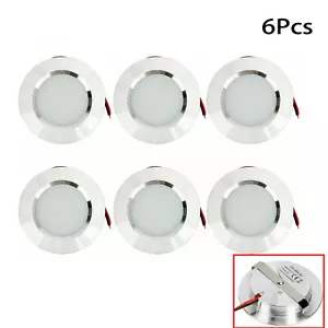 US 12 Volt 3W Interior For RV Marine LED Recessed Ceiling Lights Cool White 6Pcs - Picture 1 of 12