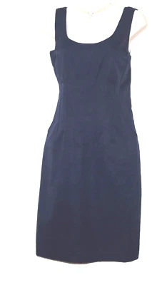 Magaschoni collection silk cotton navy blue sleeveless Pockets  dress Size  6 - Image 1 of 4