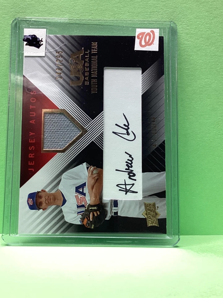 AJ Cole 2008 UD USA Baseball national jersey autos patch auto SP /295 rookie  - Image 1 of 1