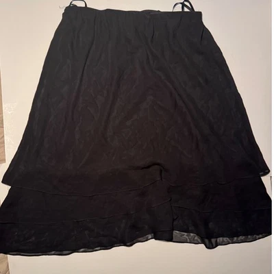 Falda negra Alex Evenings con volantes en capas hasta la rodilla elegante fiesta XL Foto 1 de 4