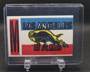 1961 Topps Football Flocked Sticker Insert LA Los Angeles Rams With Tab - Picture 1 of 3
