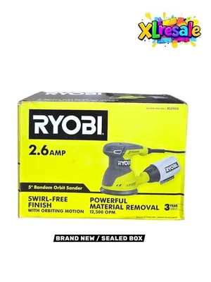 Ryobi RS290G 2.6A Corded 5" Random Orbital Sander with Dust Bag- NEW/SEALED - Image 1 of 4
