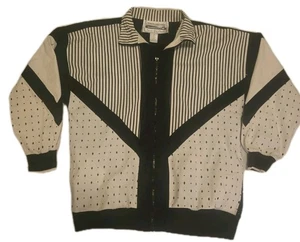 Vtg 80s San Francisco Sport Jacket Womens Medium Striped Windbreaker Cotton Rad - Picture 1 of 10