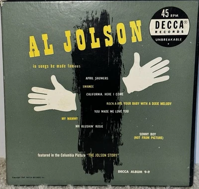 Al Jolson 78rpm Set Decca Records #A-469 In Songs He Made Famous Foto 1 de 3