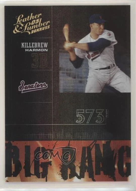 2005 Donruss Leather & Lumber Big Bang Gold /100 Harmon Killebrew #BB-14 HOF - Image 1 of 2