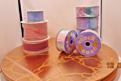 6 Rolls Multicolor "Oh Sweet Baby", 1 Mauve Offray & 1 Icy Pink Sopp = Lot of 8 - Image 1 of 4