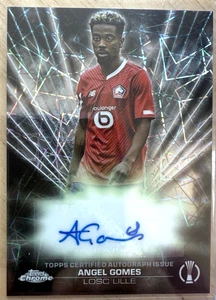 Angel Gomes Black Lazer Auto 2023-24 Topps Chrome UEFA UCC Soccer - Picture 1 of 2