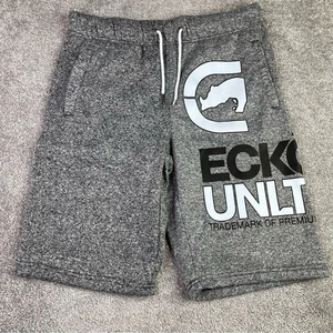 Ecko Unlimited Shorts Men's Medium Gray Fleece Lined Elastic Waist Pockets Gym - Picture 1 of 14