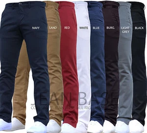 Mens Designer Trousers Chinos Stretch Skinny Slim Fit Jeans All Waist Sizes Holt - Picture 1 of 24