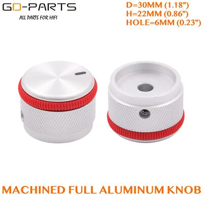30mm*22mm Solid Aluminum Pointer Knob 6mm Hole Hifi Audio AMP DIY CNC Machined - Image 1 of 4