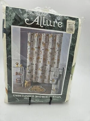 New Allure Vinyl Shower Curtain 70"x72" Wild Things Safari Animals Lion Zebra - Image 1 of 4