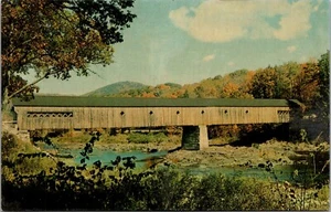 Postcard West Dummerston Vermont Covered Bridge Over West  River Vtg. c1950s - Picture 1 of 2
