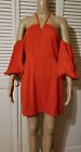 Nwt Just One Answer J.O.A. Mini Dress Orange Red Off Shoulder Halter Small