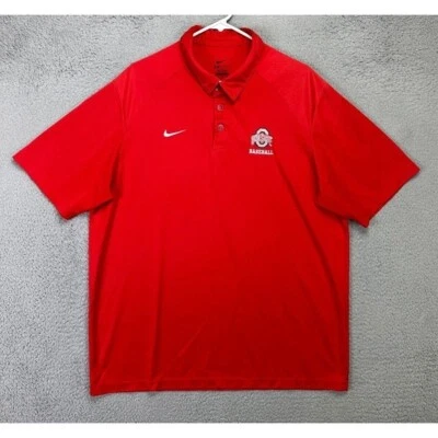 Camisa Nike Adulto XL Dri-Fit Roja Ohio State Buckeyes Béisbol Polo Golf Rugby Hombres Foto 1 de 4