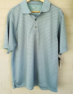 Grand Slam Performance L Polo Golf Shirt NWT Large Blue Vapor Striped NEW - Bild 1 von 3