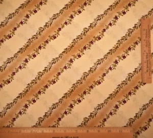 Bürgerkrieg Reproduktion Stoff Meterware DK rot grün Blumen hellbraun creme Baumwolle Vintage - Bild 1 von 2