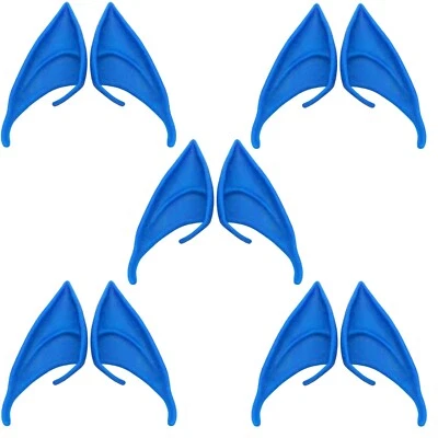MARKENLOS 5 Paar Blaue Elfenohren Spitzohren Avatar Neytiri Pandora Märchen