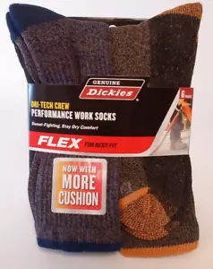 Calcetines de trabajo Dickies talla 6-12 para hombre Performance Crew 6 pares dorado azul verde - Imagen 1 de 6