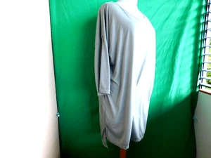 DamenLagenlook Jersey-Long Shirt -Mini Kleid gr.50.52.Grau.V-ausschnitt.3/4Ärmel - Bild 1 von 5