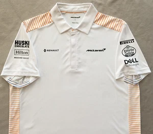 McLaren Renault Racing F1 Formula 1 One mens White Polo Shirt size M-L - Picture 1 of 9