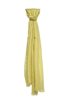 650$ Luxury UMBERTO BILANCIONI Stole Scarf Yellow Cashmere / Silk Made in Italy - Image 1 of 3