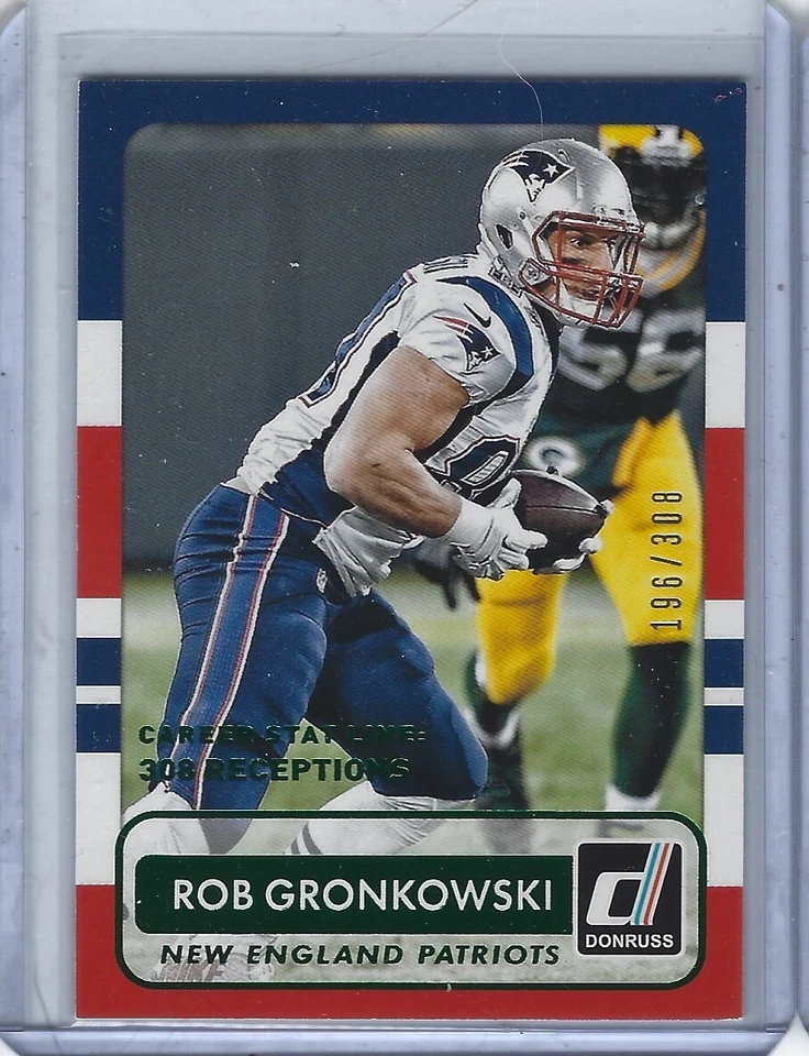 2015 Donruss Rob Gronkoswki #118 Green Career Stat Line Parallel #196/308  - Image 1 of 1