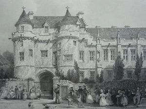 c1830s Antique Scotland Print FIFE - FALKLAND PALACE by Allom - Bild 1 von 2