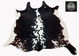 100% Natural Cow Hide Rug Cowhide Tricolor Hairon Leather Carpet (57"x60") - Picture 1 of 3