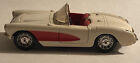 1957 Corvette White And Red Roadster Burago Diecast Model Italy 1:24 Scale