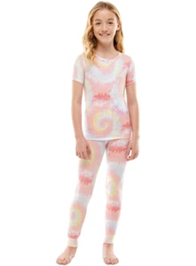 Roudelain Big Girls 2-Pc. Printed Pajama Set Tie Dye White Size XL 3688 - Picture 1 of 1