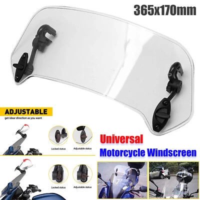 Clip On Motorcycle Windshield Extension Spoiler Wind Screen Deflector Universal - image 1 of 4