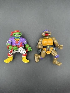 Vintage Lot of 2 Teenage Mutant Ninja Turtles TMNT Donny Raphael - Picture 1 of 6