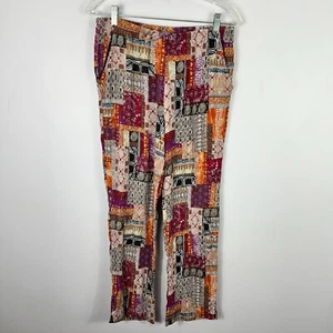 Islander Pants Women Medium Multicolor Patchwork Boho Casual Festival Hippie - Picture 1 of 6