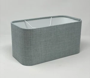 Lampshade Pale Blue Textured Woven Rounded Rectangle Light Shade - Picture 1 of 9