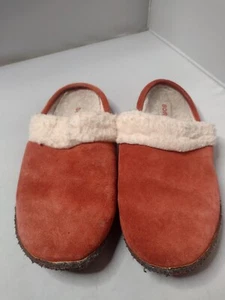 Sorel Women's Nakiska Suede Slippers Slip On Mule Size 8 Orange AA - Picture 1 of 7