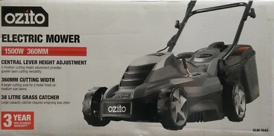 OZITO 1500W 14" Electric Lawn Mower Lawnmower Grass Catcher Safe Start 3YR WTY - image 1 of 4